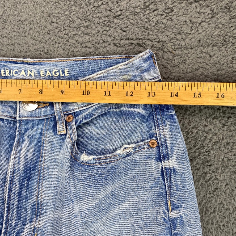 American Eagle Mom Jeans Size 2 Regular Wash Denim High Waisted Casual - Picture 3 of 8